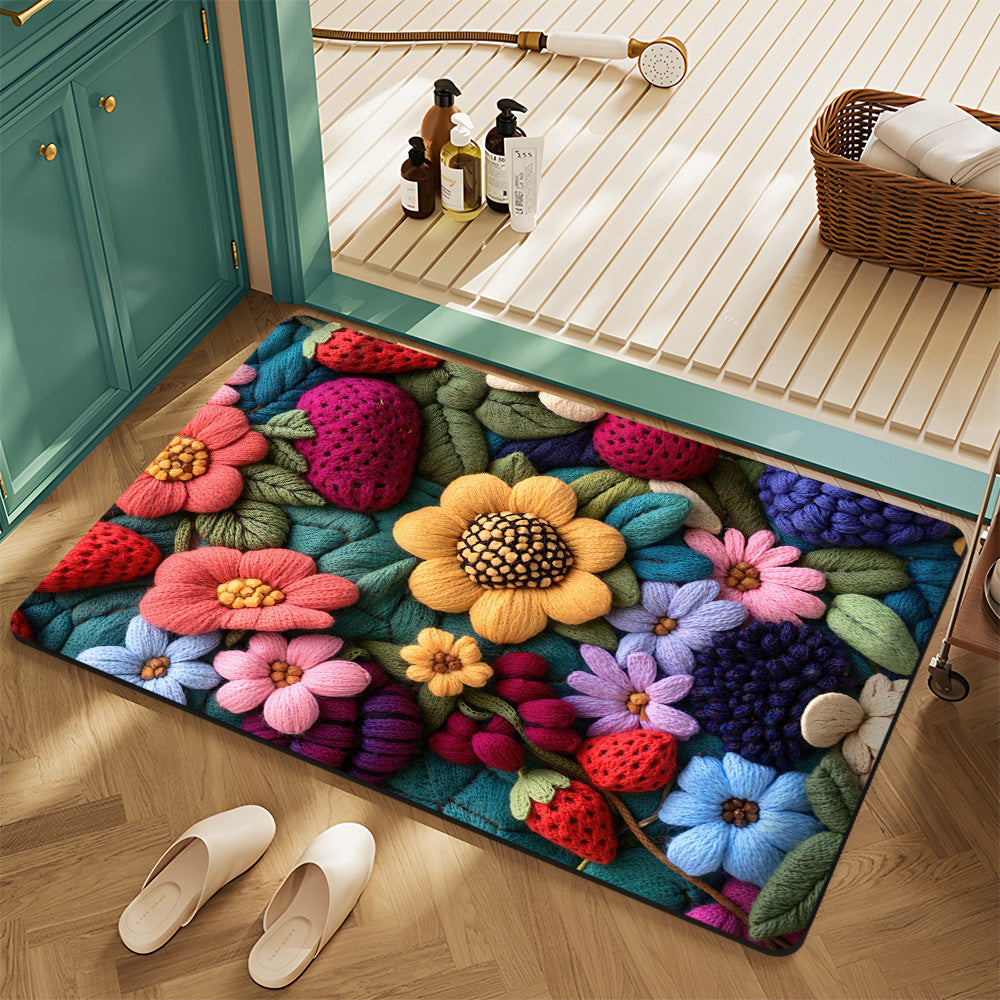 Floral Pattern Bath Mat LoungeYard — product view 4