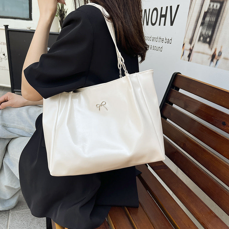 Glossy Vegan Leather Tote Bag — product view 4