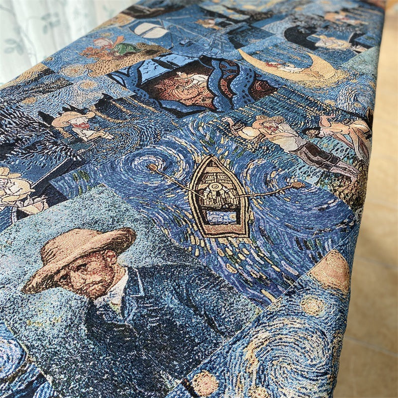 Artistic Van Gogh Pattern Throw Blanket — product view 4