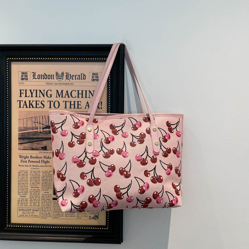 WoPlayful Cherry Patterned Tote Bag LoungeYard — product view 3
