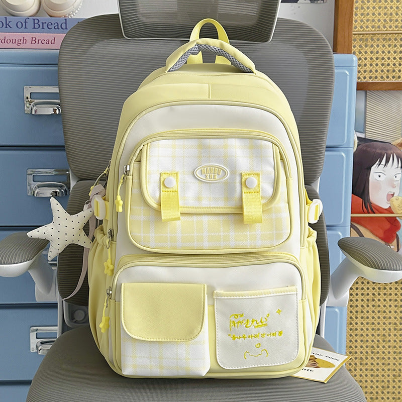Checked Patterned School Backpack — product view 4