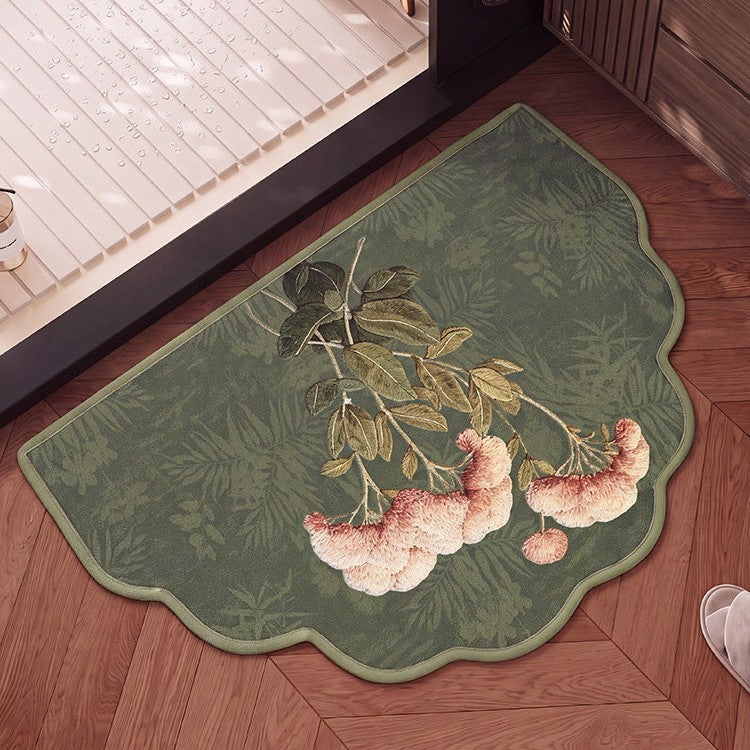 Floral Embroidered Bathroom Mat for Home — product view 1
