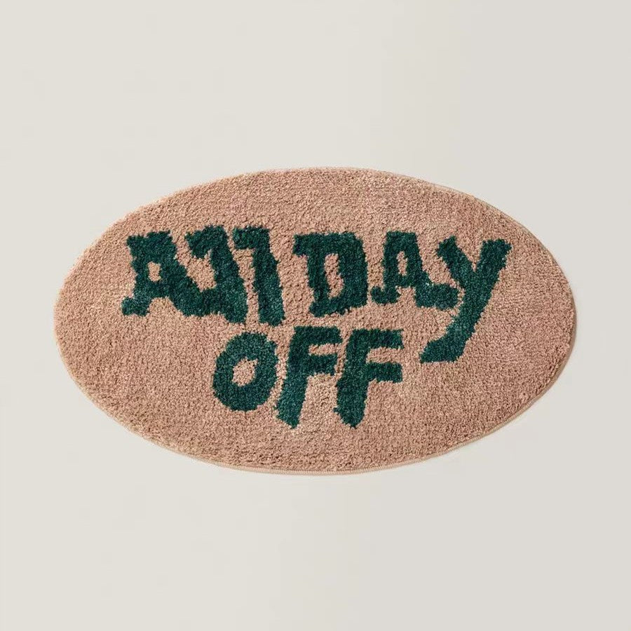 Inspirational Phrase Oval Rug Bowlift — product view 3