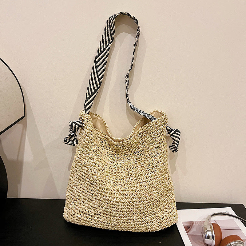 Woven Straw Beach Tote — product view 7