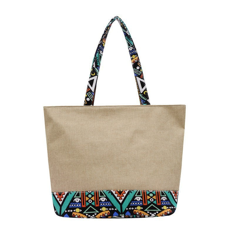 Geometric Patterned Beach Tote — product view 1