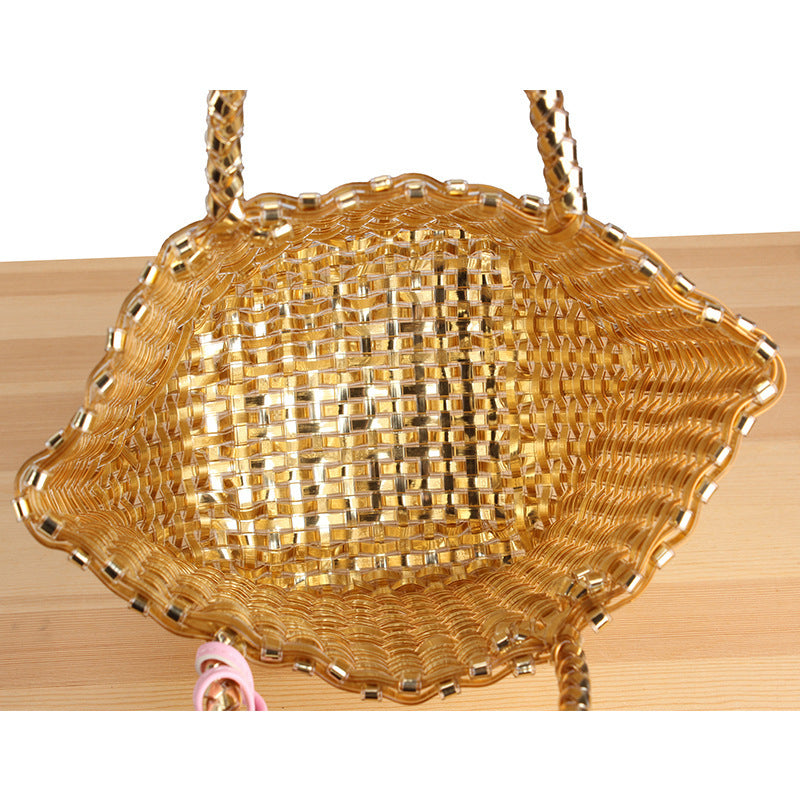 Playful basket bag with unique pendant LoungeYard — product view 3