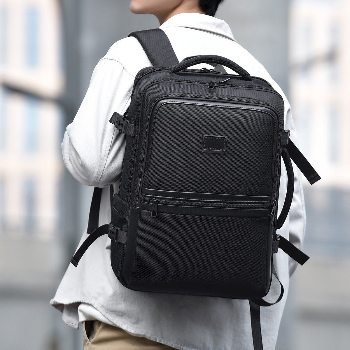 Elegant Laptop Backpack with Water-Repellent Material and Innovative Compartment System LoungeYard — product view 2