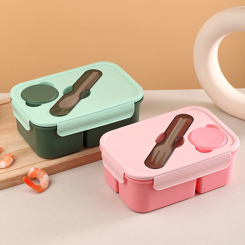 Multi-Compartment Bento Food Storage Box with Built-In Utensils — product view 2