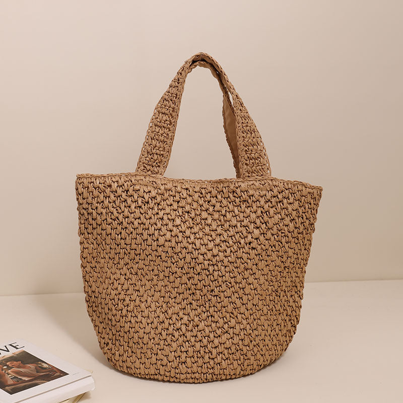 Stylish basket bag made of natural fiber with generous storage space LoungeYard — product view 1