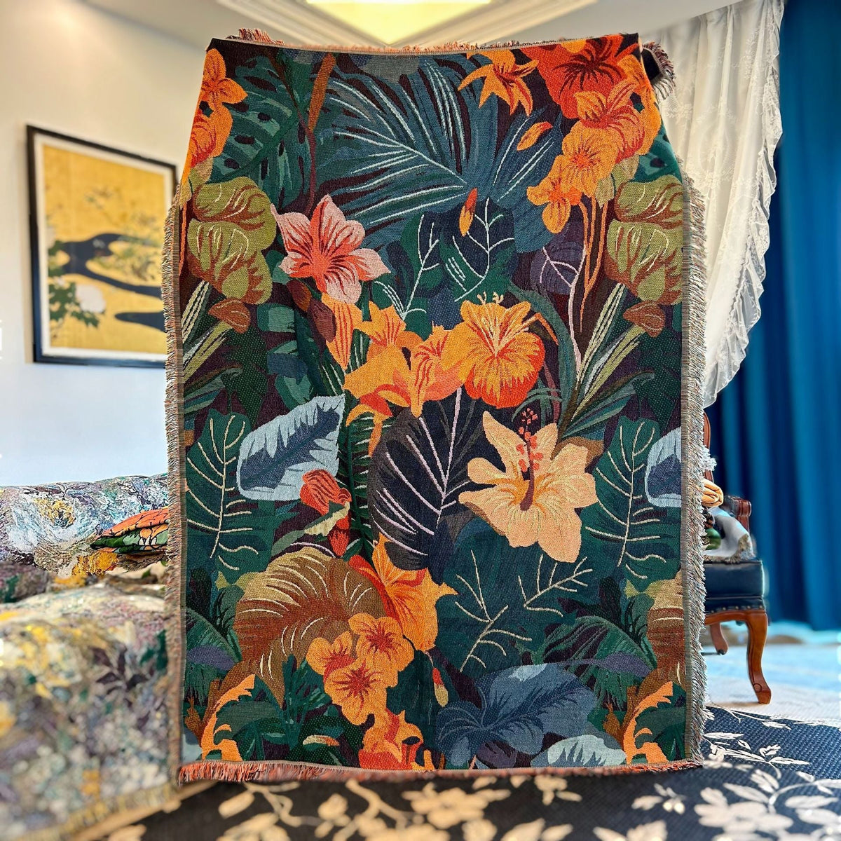 Floral Sofa Throw Blanket — product view 2