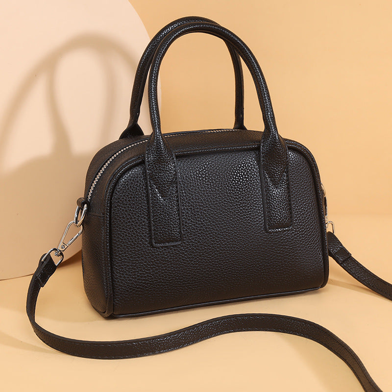 Textured Leather Mini Handheld Satchel LoungeYard — product view 1