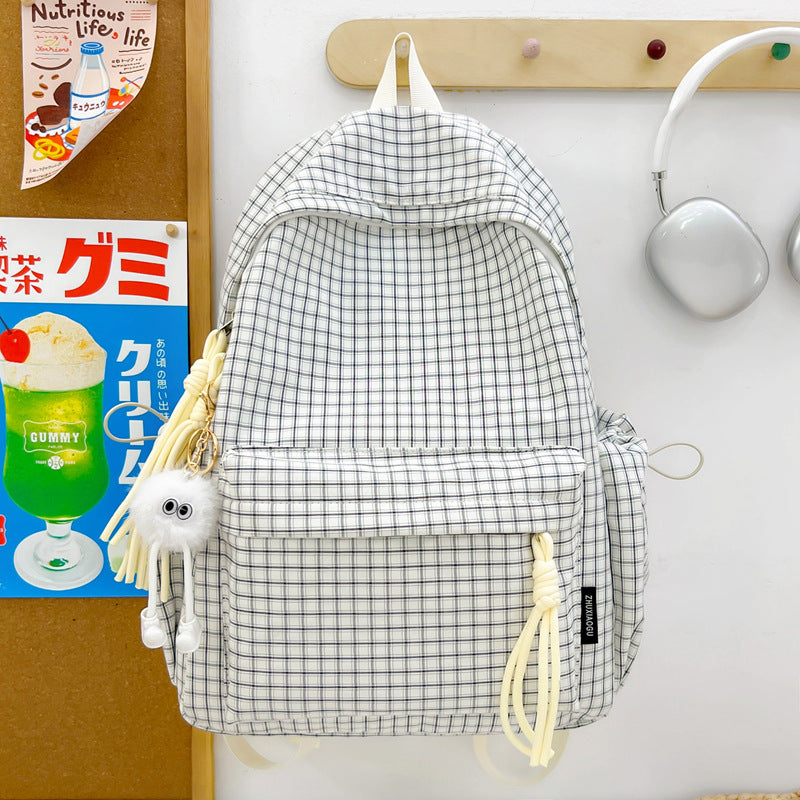 Checked Pattern Casual Backpack — product view 1