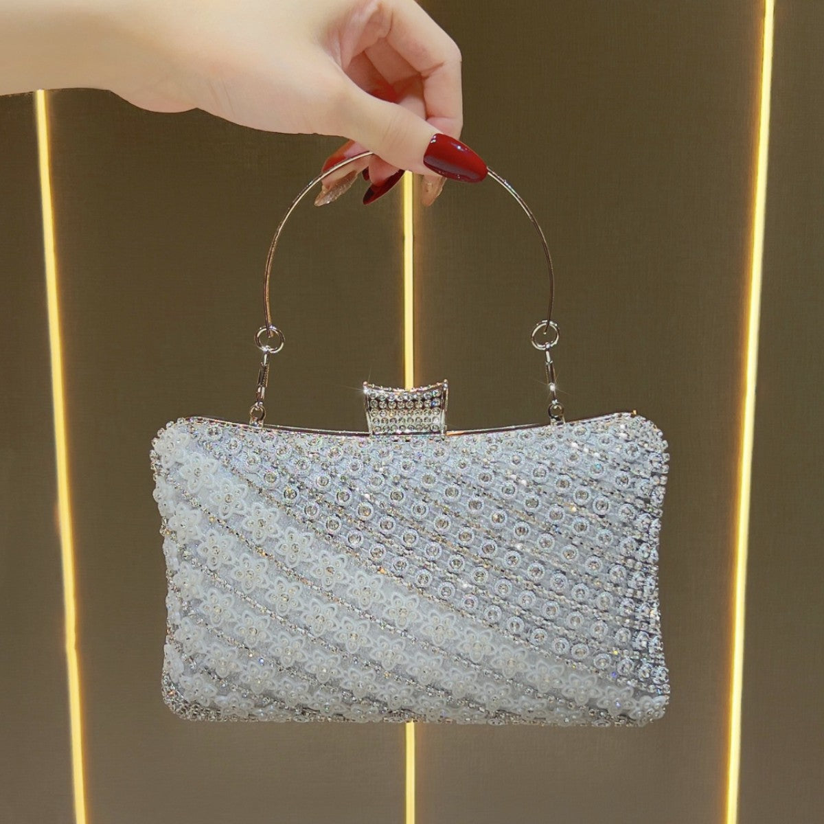 Rhinestone-Embellished Evening Clutch — product view 3