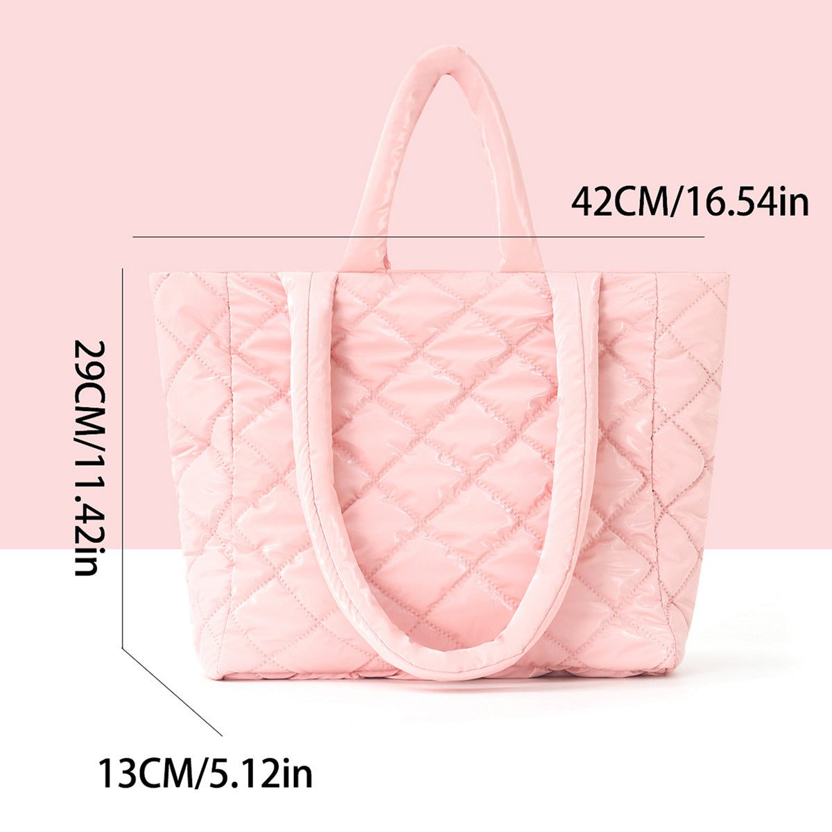 Padded Tote Bag in Modern Check Design LoungeYard — product view 4