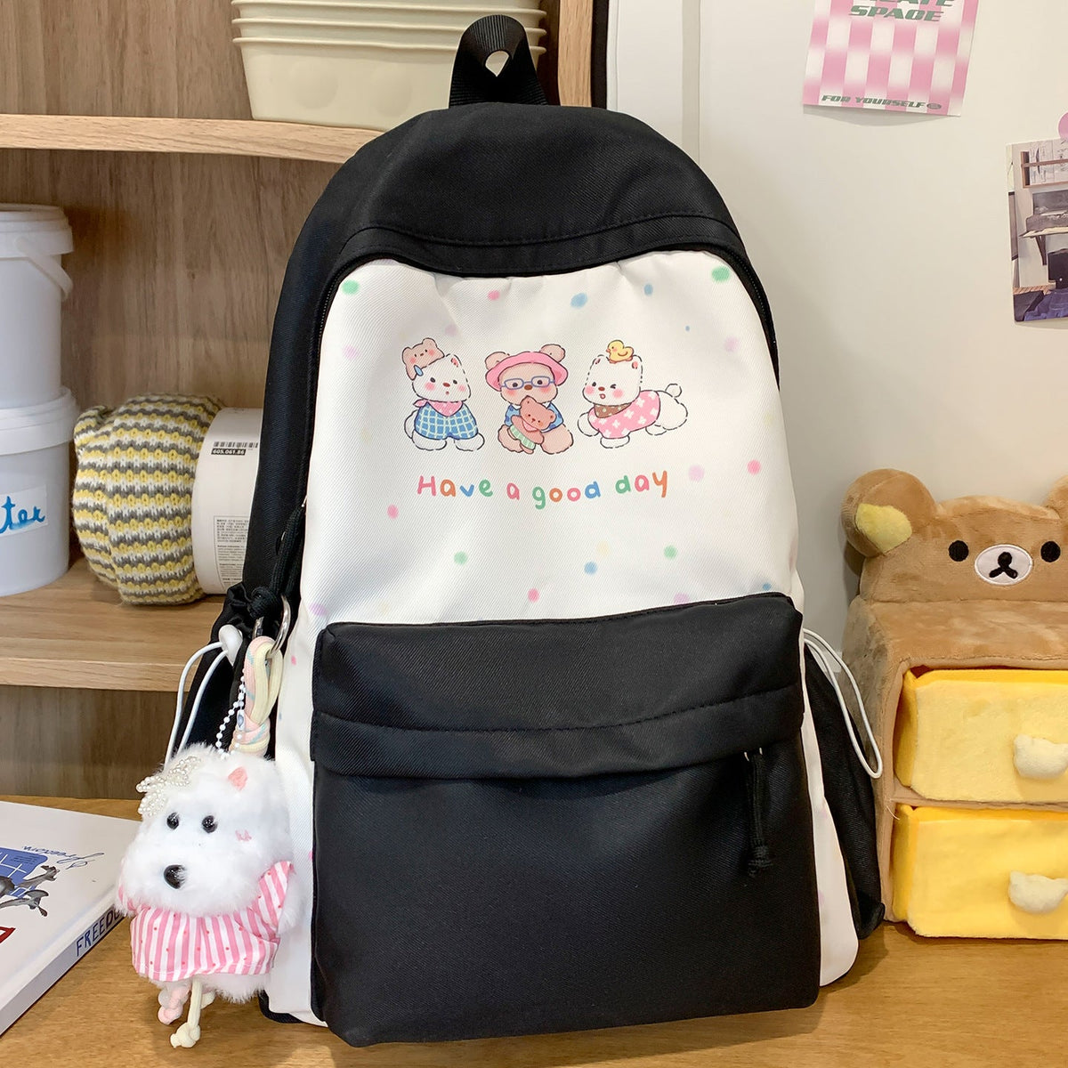 Cute Illustrated Animal-Themed Backpack LoungeYard — product view 7