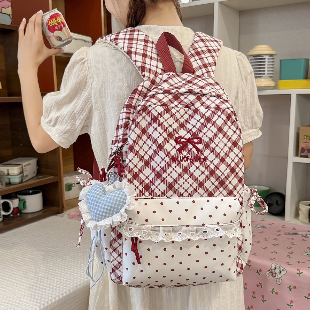 Cute Decorative Printed Backpack LoungeYard — product view 3