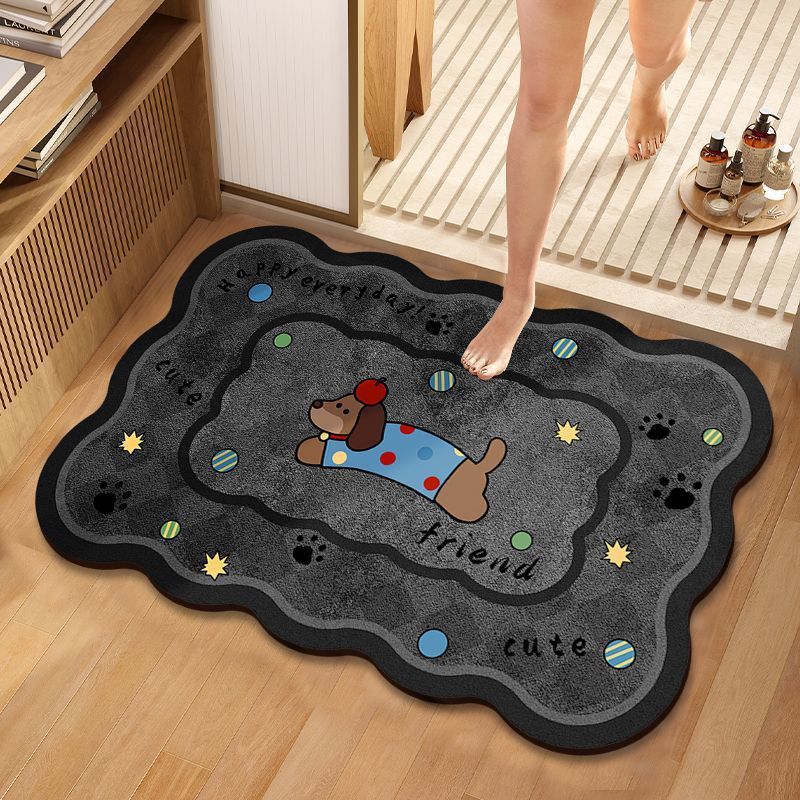 Cute Dog-Themed Decorative Bathroom Mat — product view 1