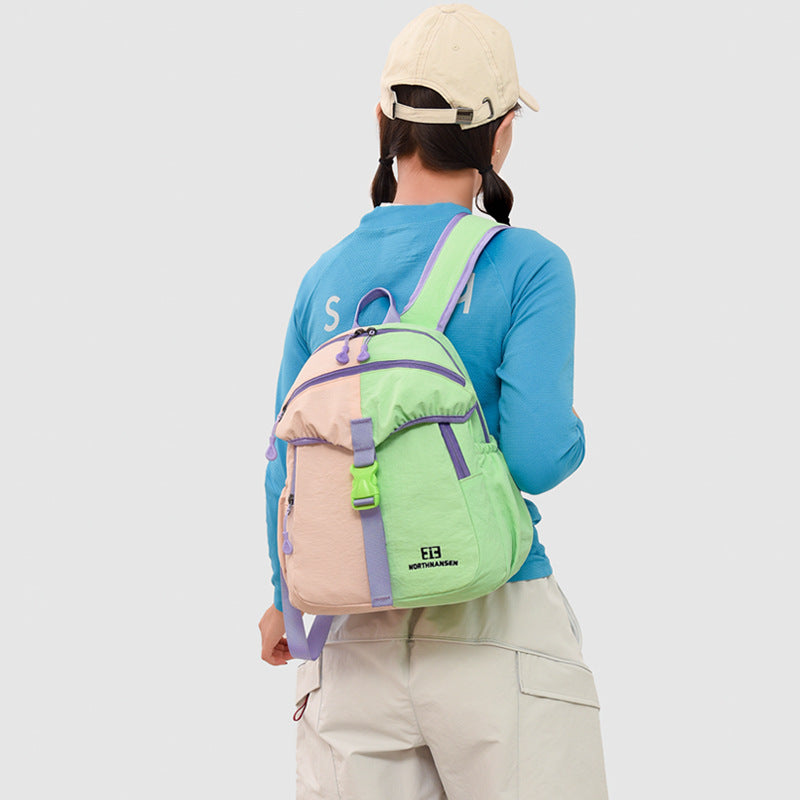 Color-Block Multi-Pocket Backpack LoungeYard — product view 3