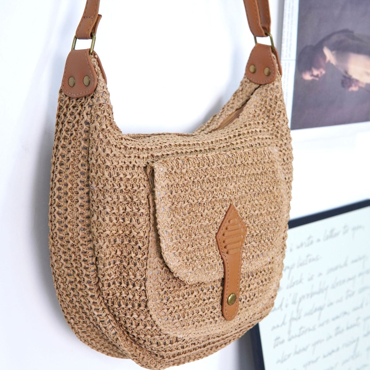 Shoulder bag with leather accents LoungeYard — product view 3
