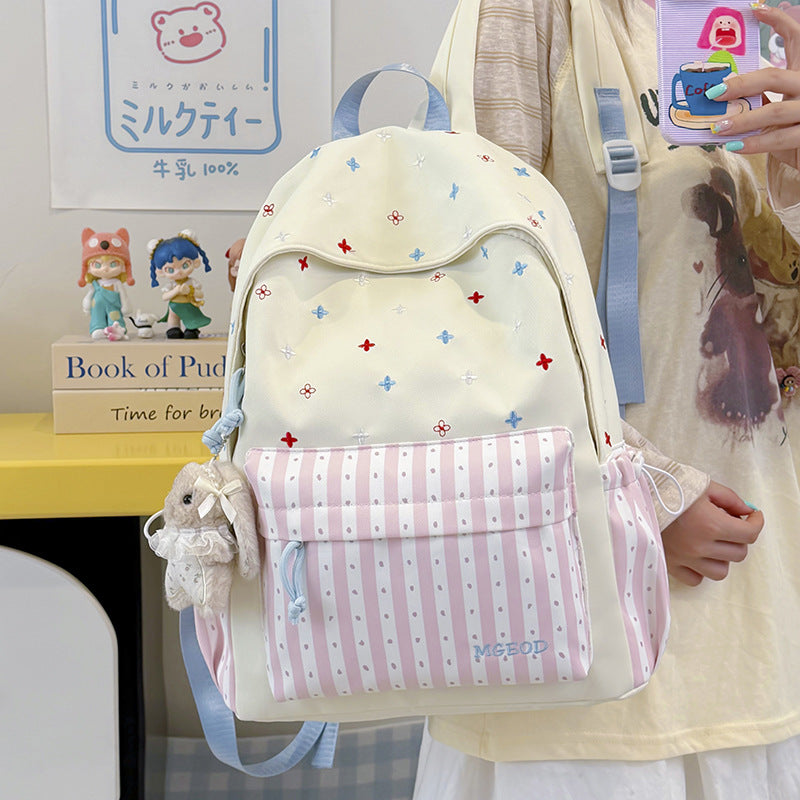 Decorative Floral Embroidered Backpack LoungeYard — product view 2