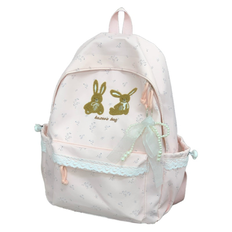 Cute Bunny-Themed Casual Backpack LoungeYard — product view 5