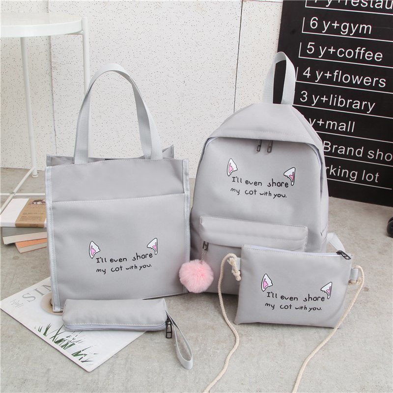 Cute Character Multi-Piece Backpack Set LoungeYard — product view 7