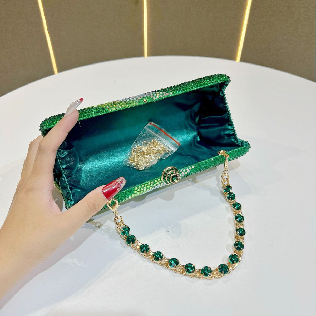 Rhinestone-Embossed Evening Handbag — product view 3