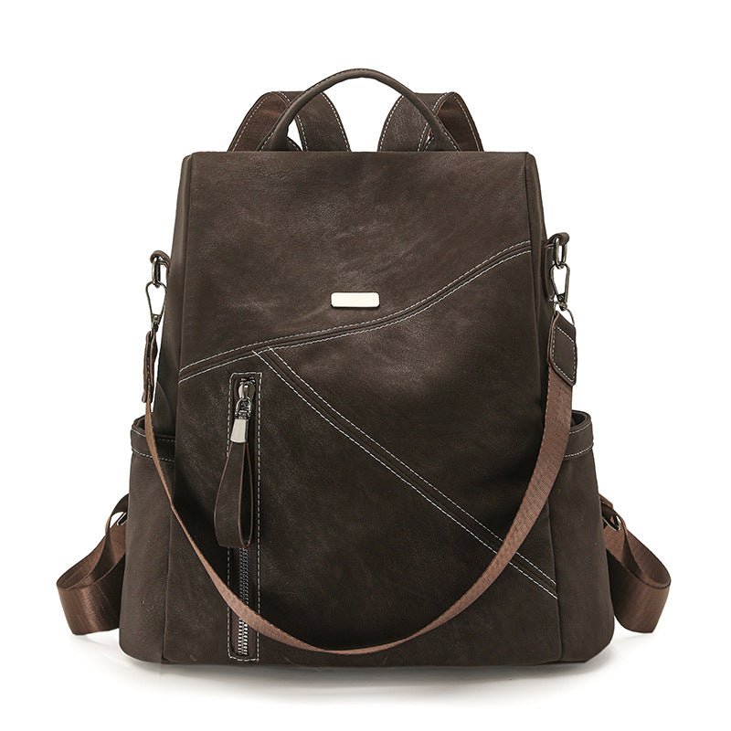 Stylish Multi-Functional Leather Backpack LoungeYard — product view 6