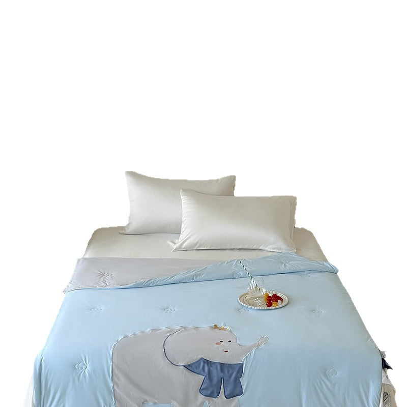 Reversible quilted bedspread with embroidered bear motif and light filling — product view 5