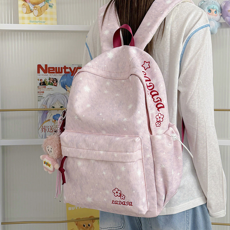 Cute Star-Patterned Backpack LoungeYard — product view 3