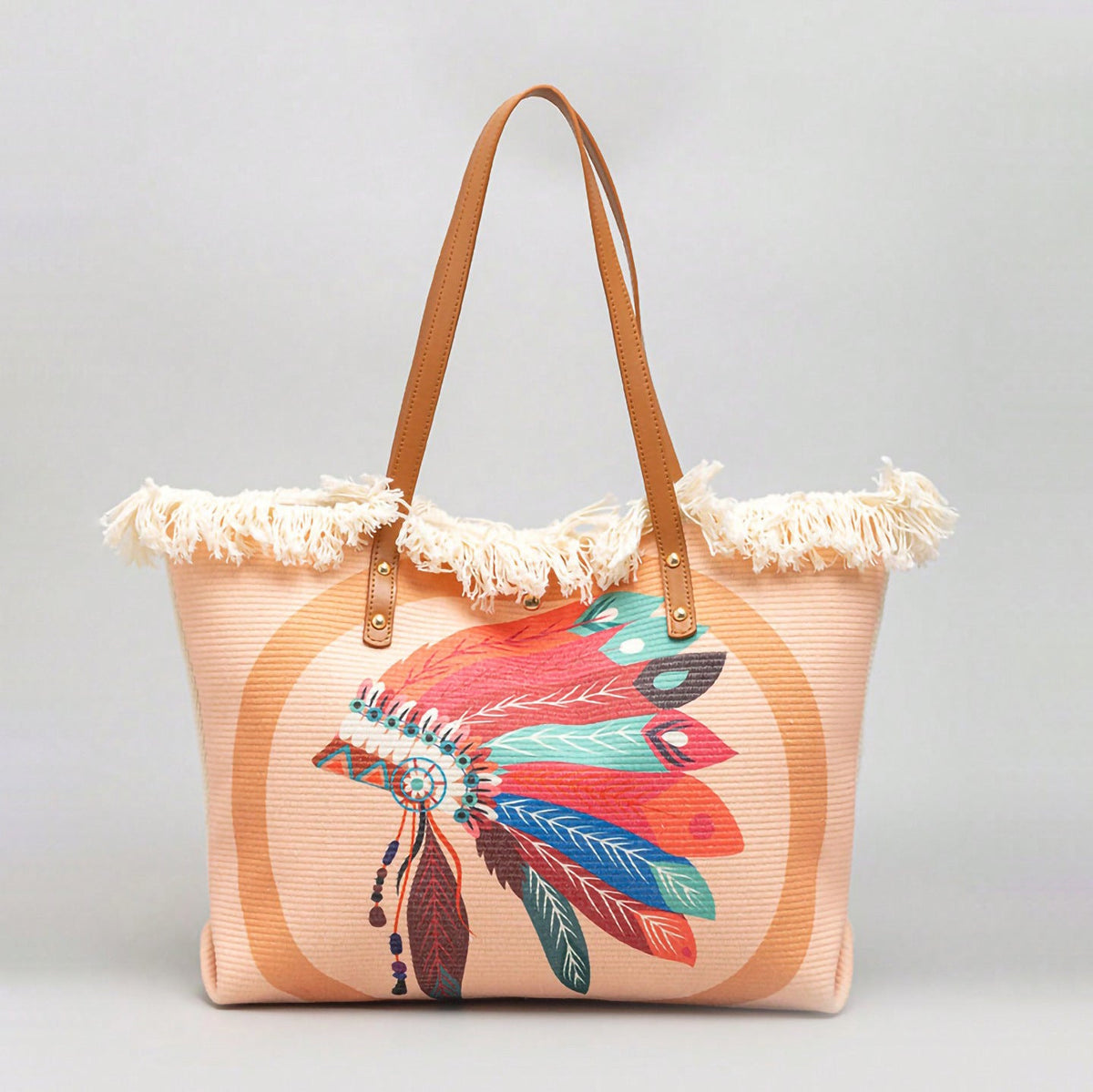 Beach bag with Unique Feather Design LoungeYard — product view 3
