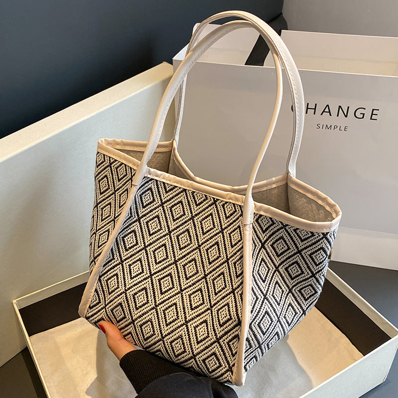 Geometric Patterned Tote Bag — product view 1