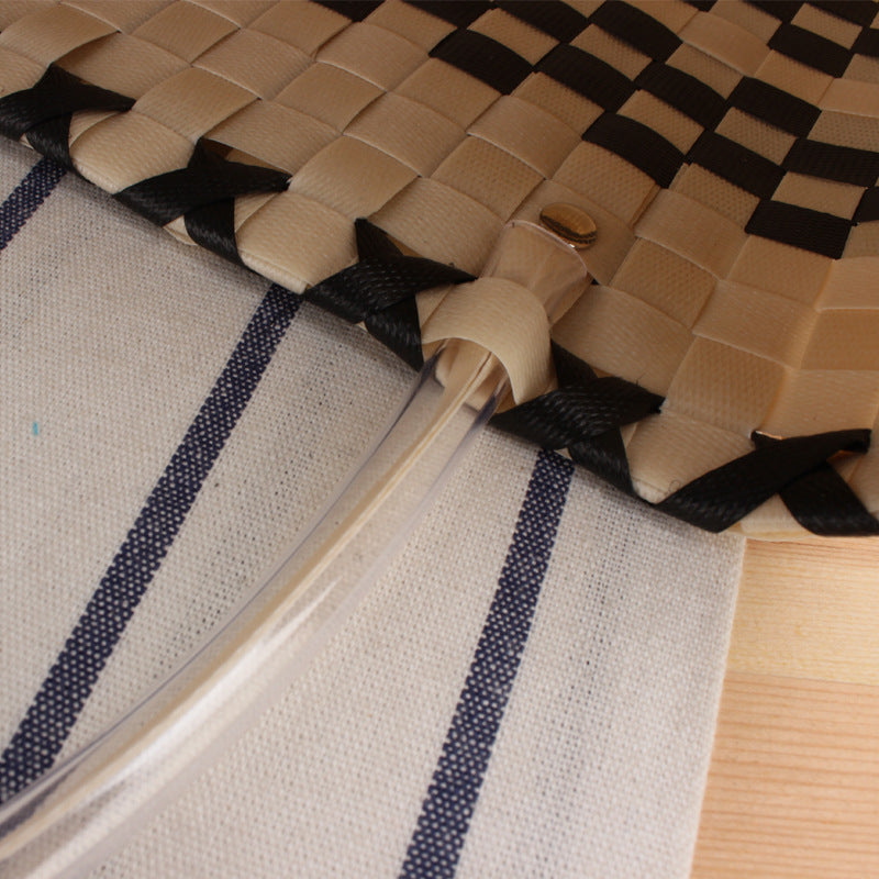Braided shopping bag with elegant accents LoungeYard — product view 3