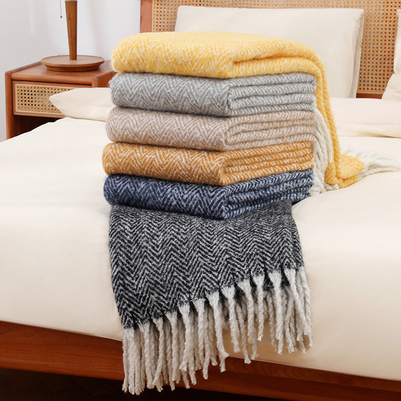 Stylish Herringbone Throw Blanket — product view 1