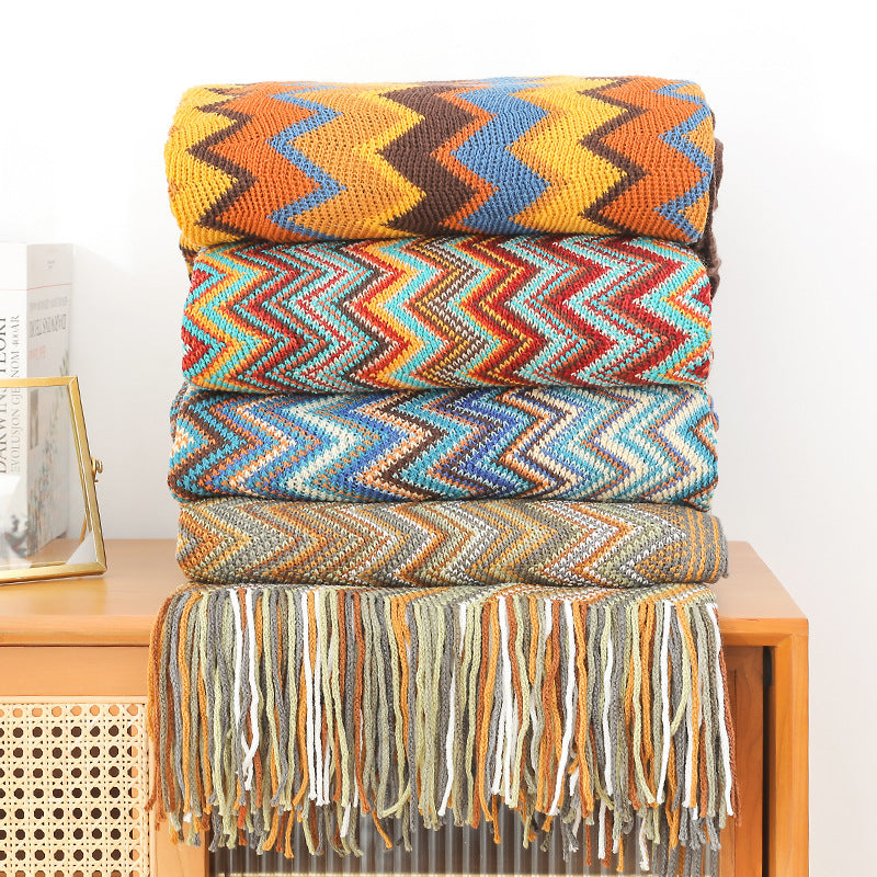 Ladies Decorative Zigzag Pattern Blanket LoungeYard — product view 4