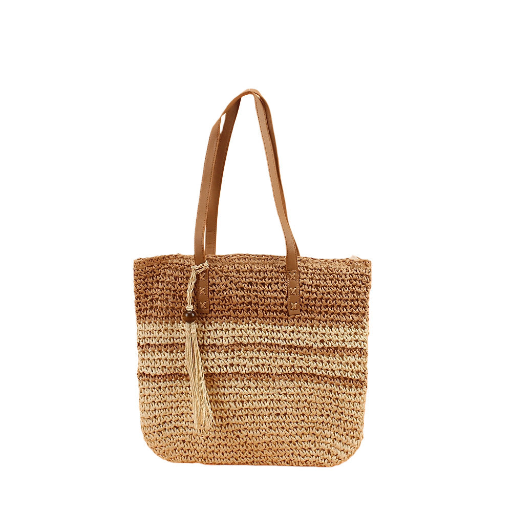 Structured straw tote bag LoungeYard — product view 2