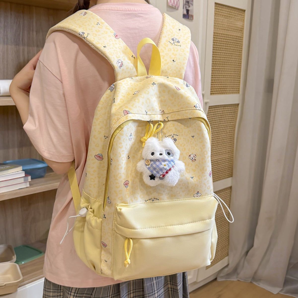 Cute Cartoon Animal Print Backpack LoungeYard — product view 1