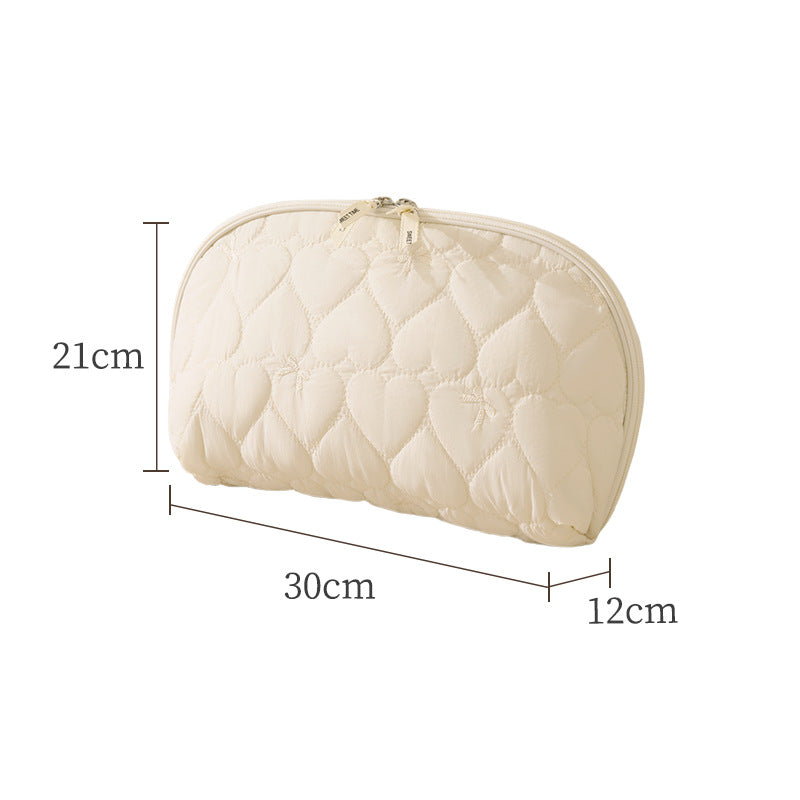 Heart-Quilted Makeup Pouch LoungeYard — product view 5