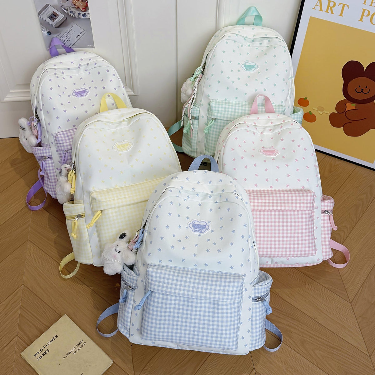 Fun Sparkly Star-Embellished School Backpack LoungeYard — product view 4