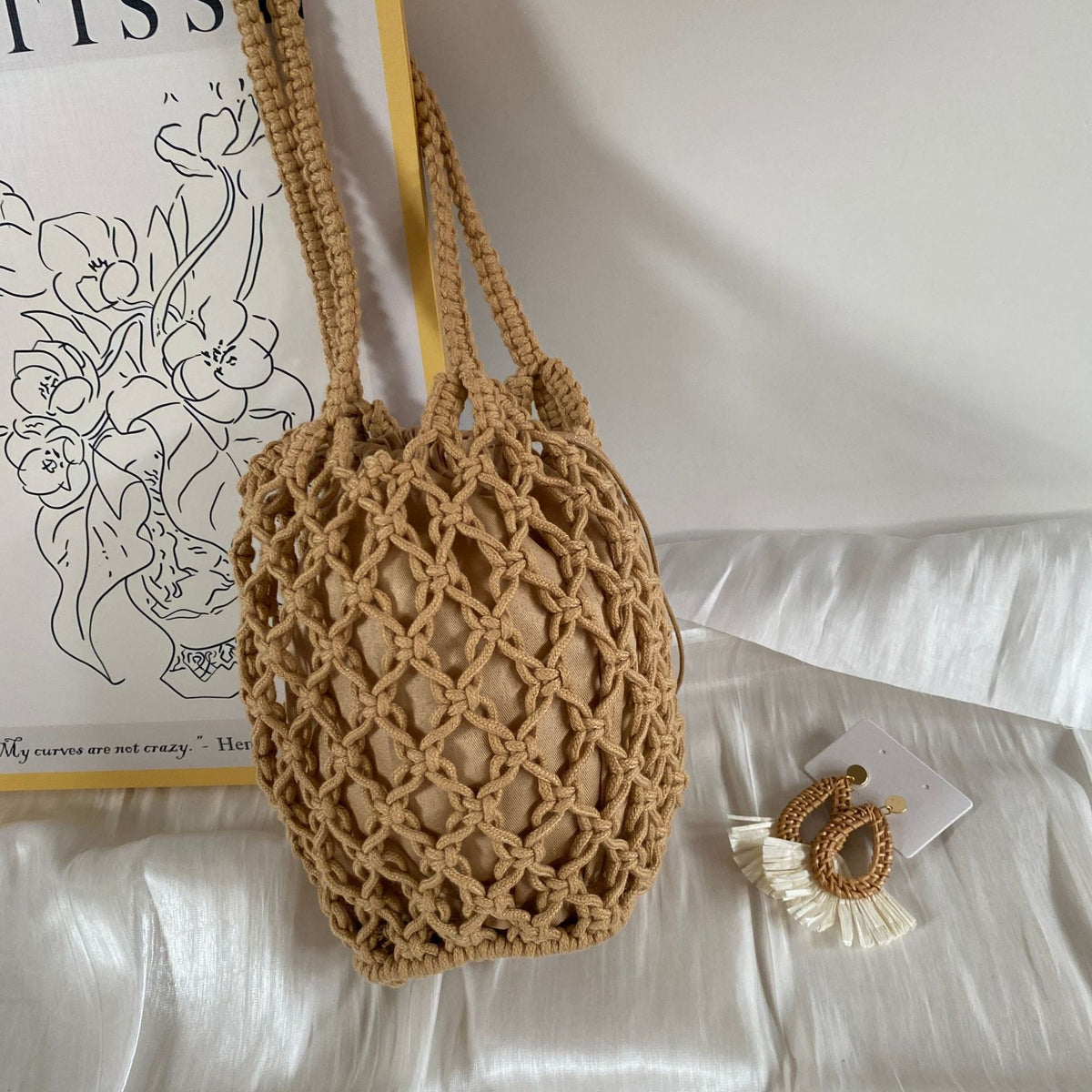Macrame Shopping Bag LoungeYard — product view 3