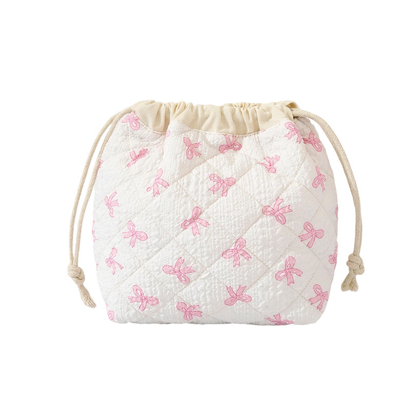 Quilted Floral Drawstring Bag LoungeYard — product view 1