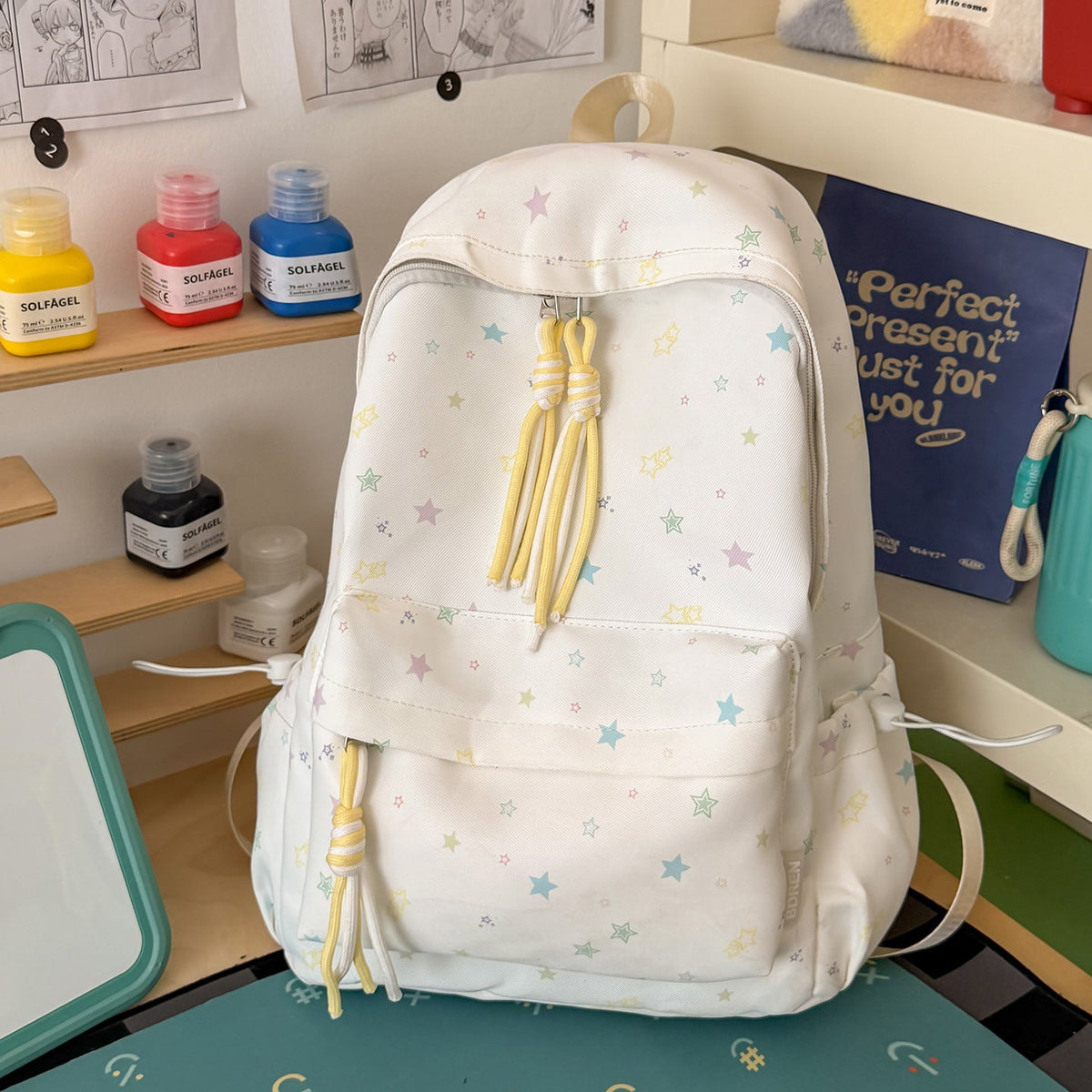 Casual Lightweight Star-Printed Backpack LoungeYard — product view 6