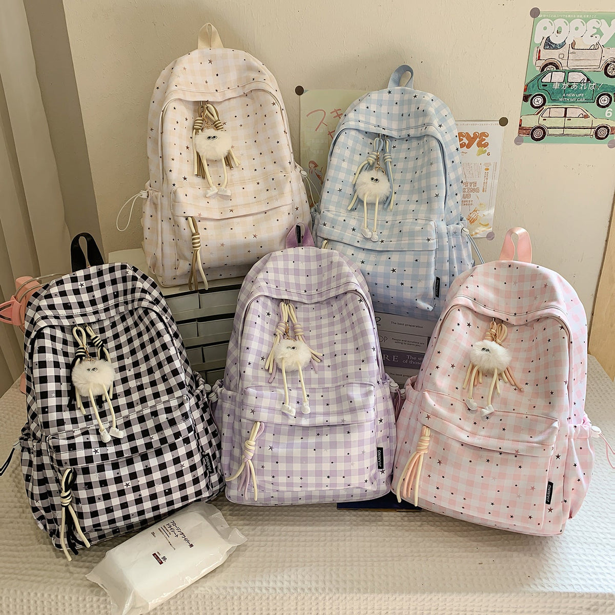 Cute Star-Embellished Daily Backpack LoungeYard — product view 4