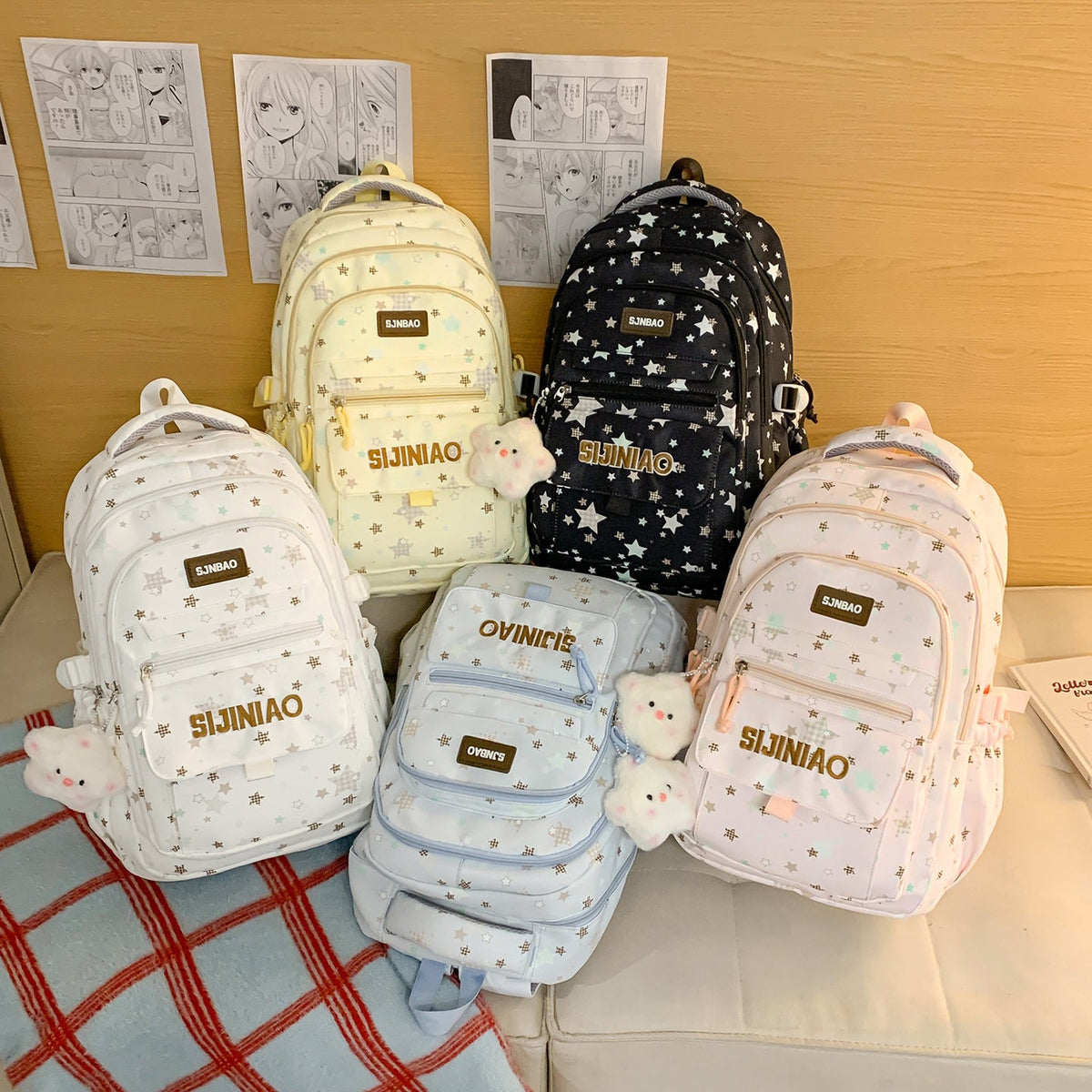 Cute Star-Embellished Everyday Backpack LoungeYard — product view 4