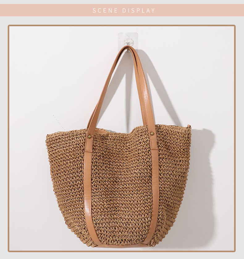 Large Braided Tote Bag with Adjustable Straps LoungeYard — product view 7