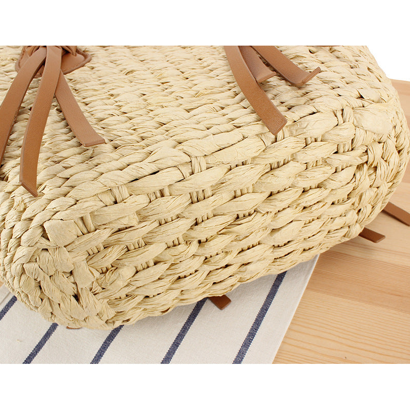 Braided Bast Bag with Leather Straps LoungeYard — product view 4