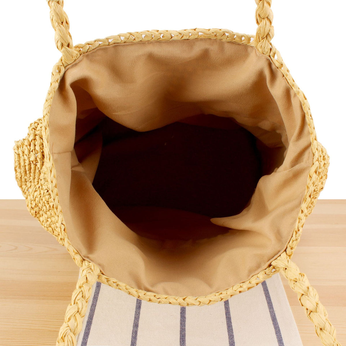 Braided backpack bag with stylish ruffle details LoungeYard — product view 3