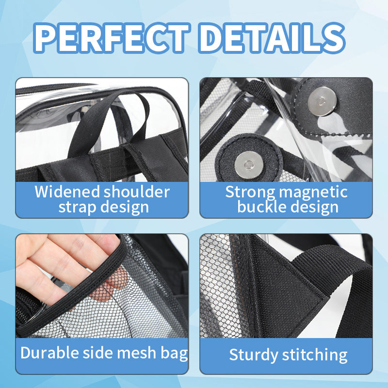 Transparent backpack with multiple compartments LoungeYard — product view 4