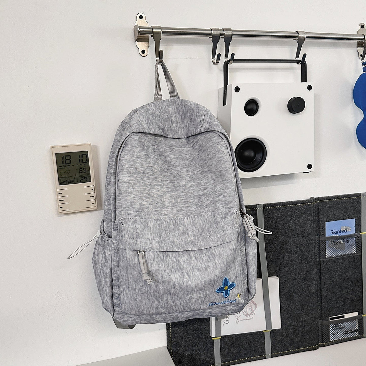Casual Floral-Embroidered Backpack LoungeYard — product view 7