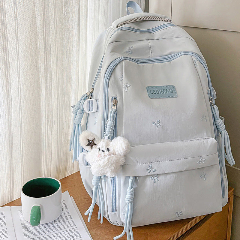 Lightweight Embroidered School Backpack — product view 4